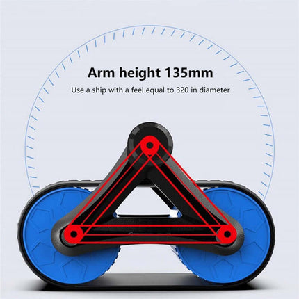 Dubbelhjulig Abdominal Tränare med Automatisk Rebound – Perfekt för Midjeträning Hemma och på Gymmet