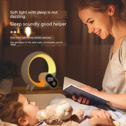 Creative Q Light Analog Sunrise Väckarklocka med Bluetooth Audio och Färgglad Atmosfärsbelysning – Modern Enkelhet i Svart eller Vit
