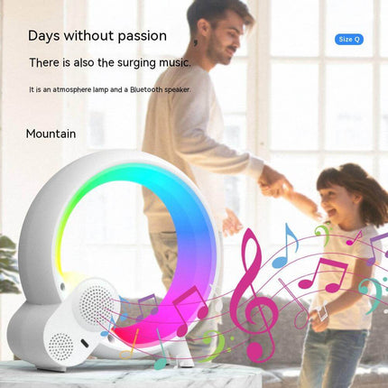 Creative Q Light Analog Sunrise Väckarklocka med Bluetooth Audio och Färgglad Atmosfärsbelysning – Modern Enkelhet i Svart eller Vit
