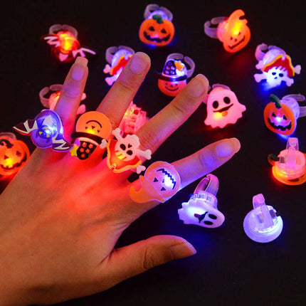 Halloween LED Ringar 5, 10 & 15-pack