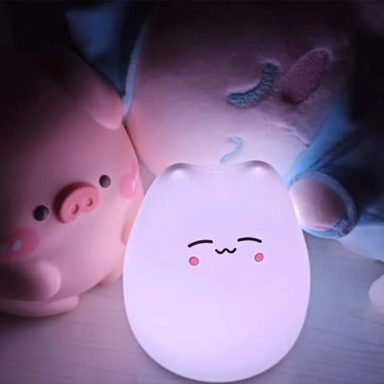 LED Nattlampa Katt Med 7 Färglägen